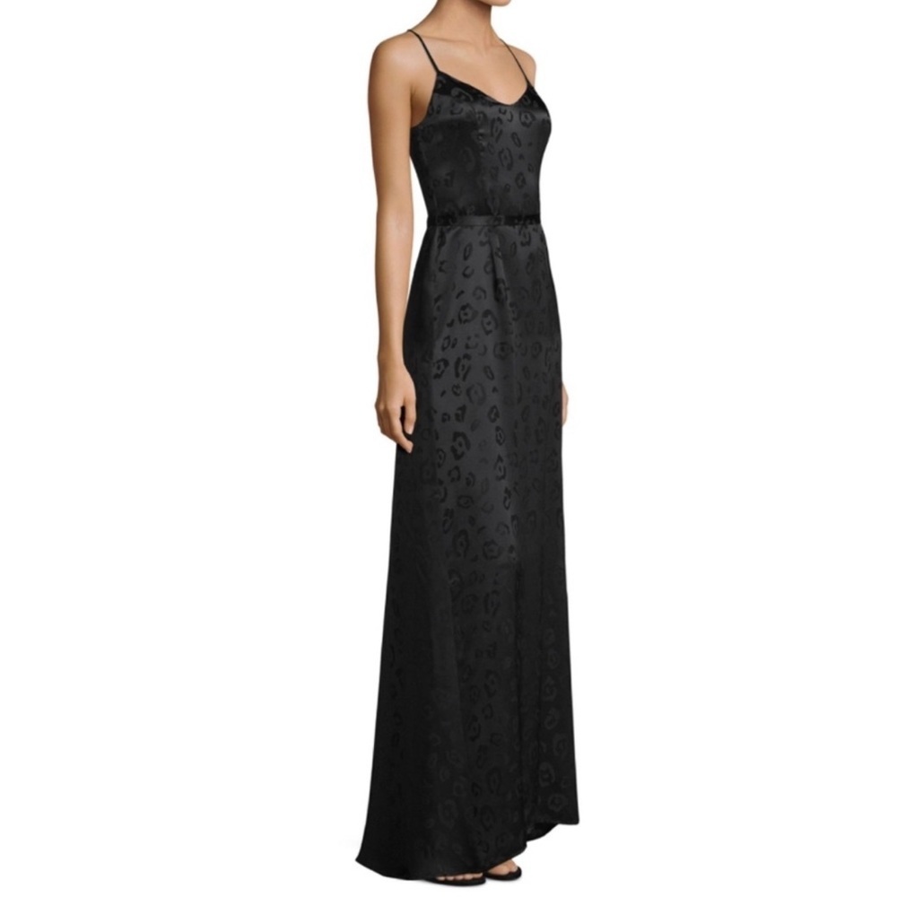 L’agence Shanti Silk Leopard Print Maxi Dress.